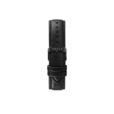 Reloj unisex negro con correa de cuero negra 18mm intercambiable | Combox Cleo | Ábaco