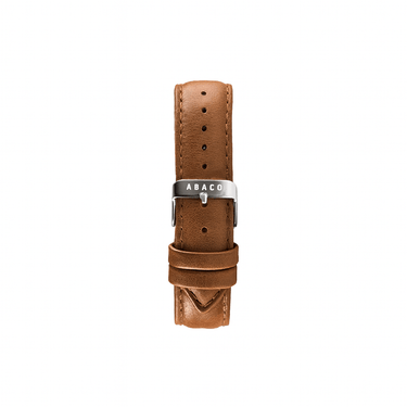 Combox Elena reloj unisex plateado 36mm con correa de cuero marrón oscuro | Ábaco