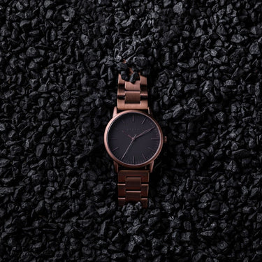 Reloj hombre 42mm coffee mate con dial negro y diseño minimalista | Porter | Colección Original | Ábaco