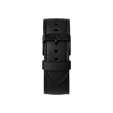 Correa cuero para reloj 20mm negra con hebilla negra | Ábaco