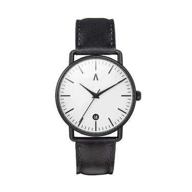 Combox Cleo reloj unisex negro 36mm con correa de cuero negra intercambiable | Ábaco