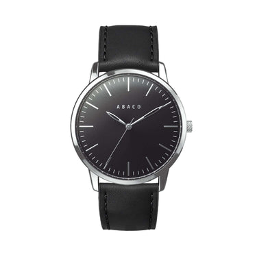 Combox Darwin reloj hombre plateado 42mm con correa de cuero negra intercambiable | Ábaco