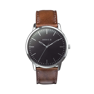 Combox Darwin reloj hombre plateado 42mm con correa de cuero camel | Ábaco