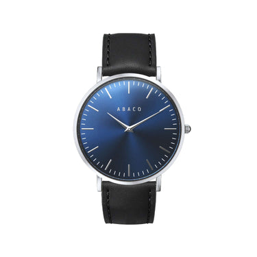 Combox Emily reloj unisex azul 40mm con correa de cuero negra intercambiable | Ábaco