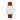 Reloj unisex plateado 36mm con correa de cuero marrón oscuro intercambiable | Combox Elena | Ábaco