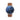 Combox Emily reloj unisex azul con correa de cuero marrón cálido 20mm | Ábaco