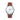 Reloj hombre plateado con correa de cuero camel 20mm | Combox Enrico | Ábaco
