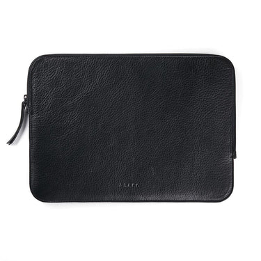 Funda para laptop cuero negro frente | Studio Ábaco