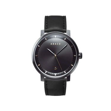 Reloj hombre negro 42mm con correa de cuero negra intercambiable | Combox Madero | Ábaco