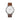 Combox Marconi reloj unisex blanco 40mm con correa de cuero camel | Ábaco