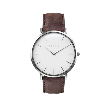Combox Marconi con correa de cuero marrón chocolate para reloj unisex de 40mm