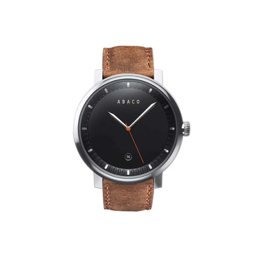 Combox Malevo reloj hombre plateado 42mm con correa de cuero marrón cálido | Ábaco