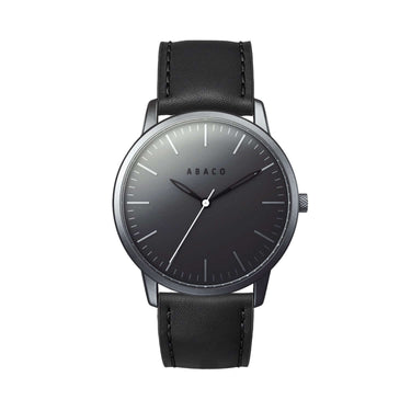 Reloj hombre grafito con correa de cuero negra intercambiable | Combox Stark | Ábaco