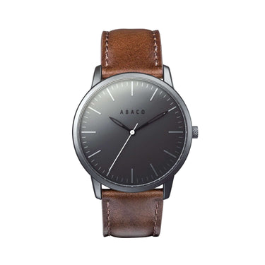 Combox Stark reloj hombre grafito 42mm con correa de cuero camel | Ábaco