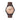 Reloj elegante crema 42mm con correa de cuero marrón oscuro intercambiable | Combox Tesla | Ábaco