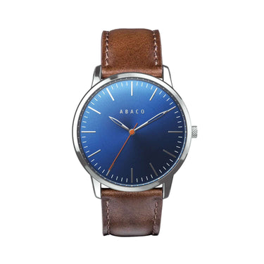Combox Thomson reloj hombre azul 42mm con correa de cuero camel | Ábaco