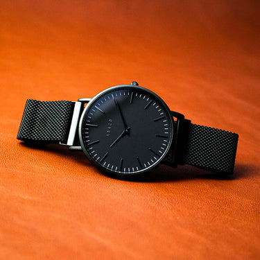 Reloj unisex todo negro 40mm con caja delgada y estilo sobrio | Lee | Colección SLIM | Ábaco