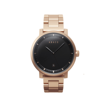 Reloj hombre 42mm cobre minimalista acero inoxidable vista frontal | Tortoni | Colección Tango | Ábaco