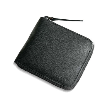 Billetera bifold cuero con cierre cerrada frente | Ábaco