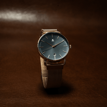 Reloj elegante mujer 36mm con caja cobre y diseño sofisticado en negro | Juana | Colección Velvet | Ábaco