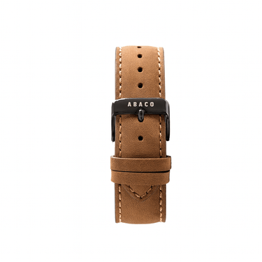 Correa de cuero marrón cálido 20mm con hebilla plateada | Combox Gringo | Ábaco