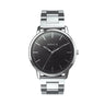 Reloj hombre 42mm con caja plateada y dial negro acero inoxidable | Darwin | Colección Original | Ábaco