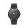 Reloj unisex 40mm negro mate con agujas cobre y diseño slim | Erika | Colección SLIM | Ábaco