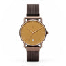 Reloj unisex 36mm color mocha con dial caramelo y agujas cobre | Antique | Colección Velvet | Ábaco