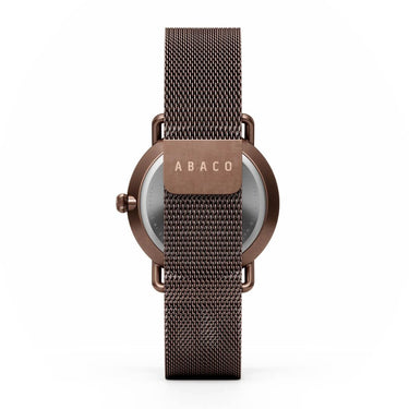 Reloj elegante unisex 36mm mocha con correa a tono y segundero cobre | Antique | Colección Velvet | Ábaco