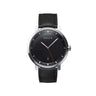 Reloj hombre plateado con correa de cuero negra intercambiable | Combox Malevo | Ábaco