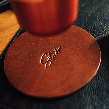 Posavasos de cuero dúo | Studio Ábaco