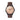 Reloj elegante crema 42mm con correa de cuero marrón oscuro intercambiable | Combox Tesla | Ábaco
