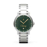 Reloj hombre 42mm dial verde con correa de acero plateado | Tango x TUAREQ | Colección Tango | Ábaco
