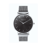 Reloj unisex 40mm slim dial negro con caja plateada pulida | Alex | Colección SLIM | Ábaco