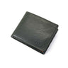 Billetera bifold de cuero negro frente cerrada | Ábaco Buenos Aires