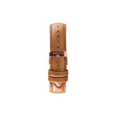 Correa de cuero marrón caramelo 18mm con hebilla cobre para reloj mujer | Ábaco