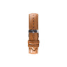 Correa de cuero marrón caramelo 18mm con hebilla plateada para reloj unisex | Ábaco