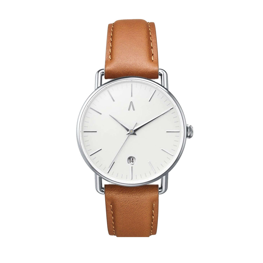Combox Elena con reloj unisex 36mm y correa de cuero marrón caramelo incluida | Ábaco