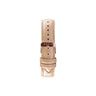 Correa de cuero beige 18mm con hebilla rose gold para reloj mujer | Ábaco