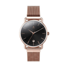 Reloj mujer 36mm cobre con dial negro y correa cobre minimalista | Juana | Colección Velvet | Ábaco