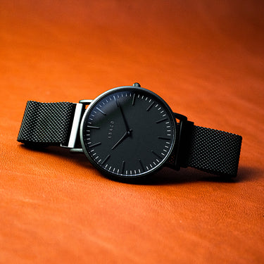 Reloj unisex todo negro 40mm con caja delgada y estilo sobrio | Lee | Colección SLIM | Ábaco