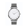 Reloj unisex 40mm slim con dial blanco y caja plateada pulida | Marconi | Colección SLIM | Ábaco