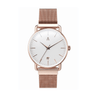 Reloj mujer 36mm con caja y correa cobre, esfera blanca | Pierina | Colección Velvet | Ábaco